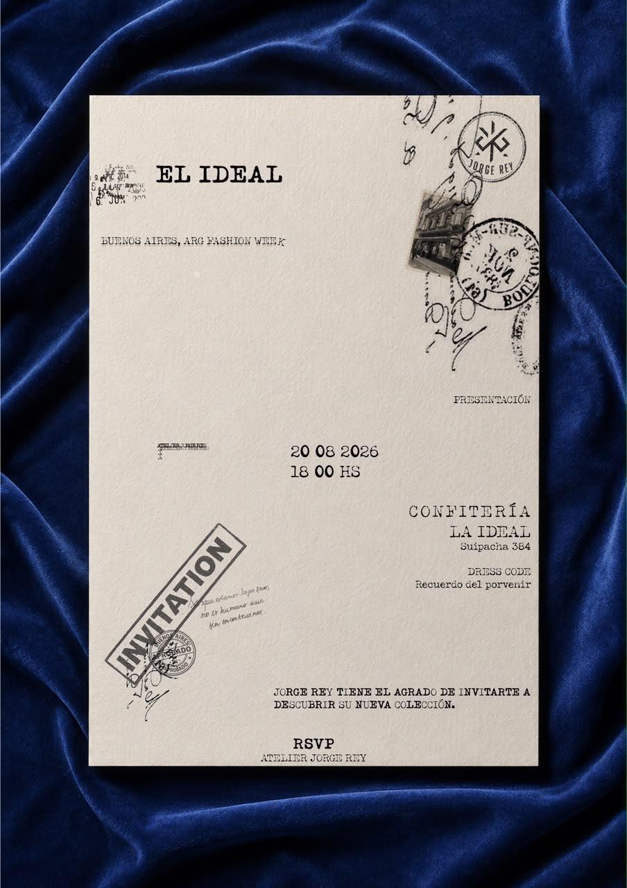 Invitación estilo correspondencia antigua — Jorge Rey